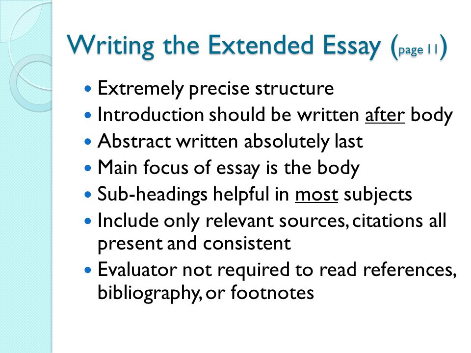 The Extended Essay Step by Step Guide: Structure and Planning